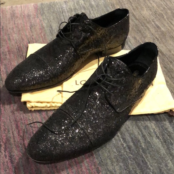 black glitter dress shoes